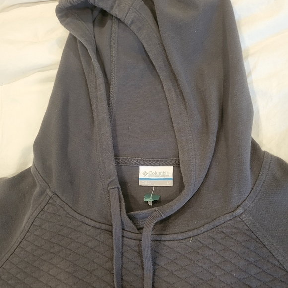 Womans Columbia Grey Quilted Pullover Hoodie Sz 14 - Picture 8 of 8